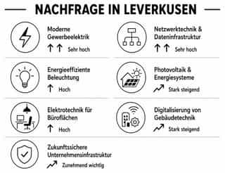 Trends und nachfrage für Elektrodienstleistungen im Bereich Handwerk Leverkusen.